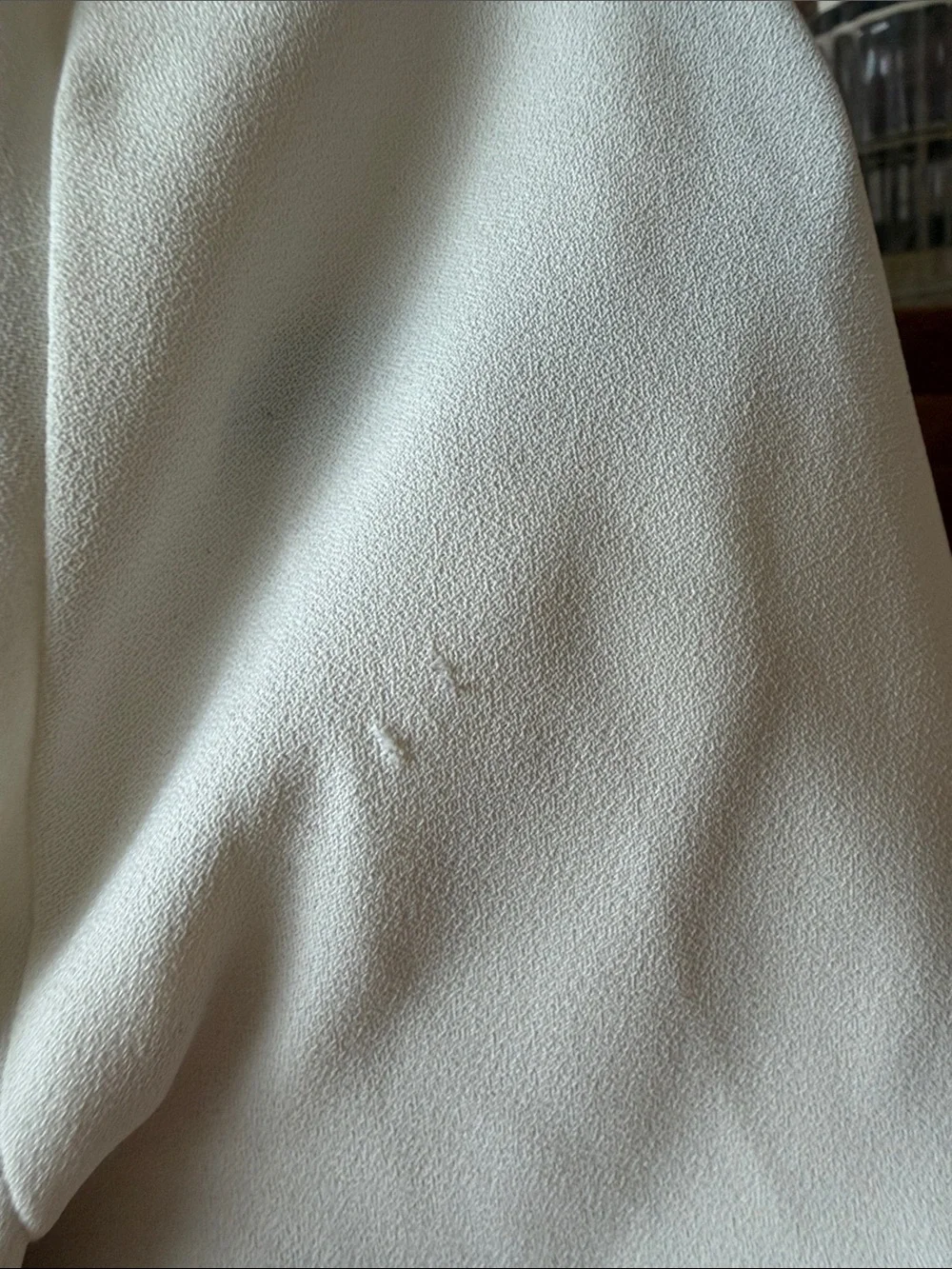 Ann Taylor Cream Button-Down Pocket Blouse